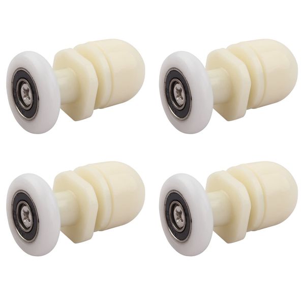 Qikuver 4PCS Shower Door Rollers, Copper Rod Pulley, for The Bathroom Glass Sliding Door Pulleys/Wheels, Strong Load-Bearing Capacity, Ultra-Quiet Shower Glass Door Rollers Replacement (19MM)