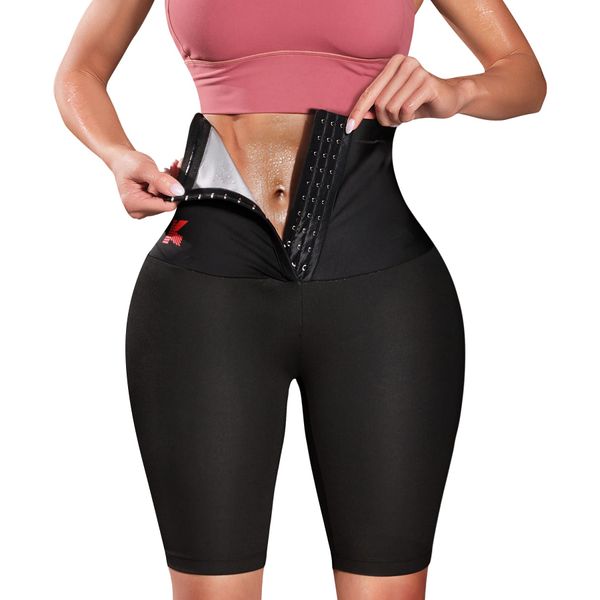 KUMAYES Sauna Sweat Pants for Women High Waist Slimming Shorts Compression Thermo Workout Exercise Body Shaper Thighs