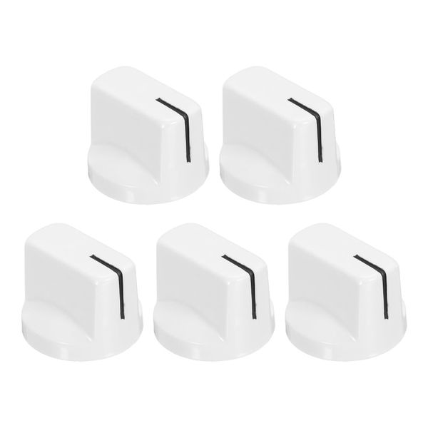 uxcell 5Pcs 6.4mm Shaft Hole Guitar Ampere Effect Pedal Knobs Pointer Control Knobs with Set Screw Porcelain White