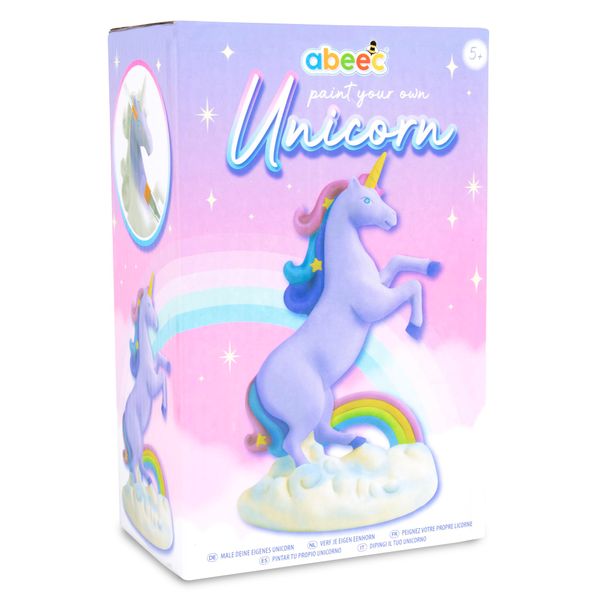 abeec Paint Your Own Unicorn - Arts and Crafts Kit for Kids - 1 x Unicorn - 6 x Paints and 2 x Paintbrushes - Paint Your Own Sets for Kids - Kids Arts and Crafts