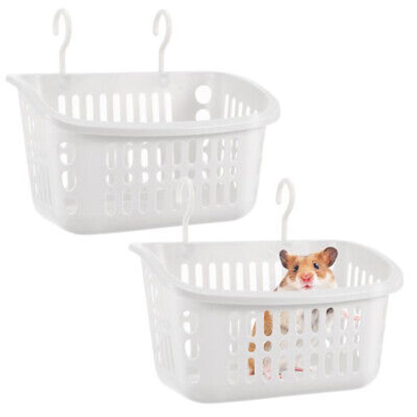 2 Pcs Pink Hamster Cage Accessories Rat Basket Hanging Pet Nest for