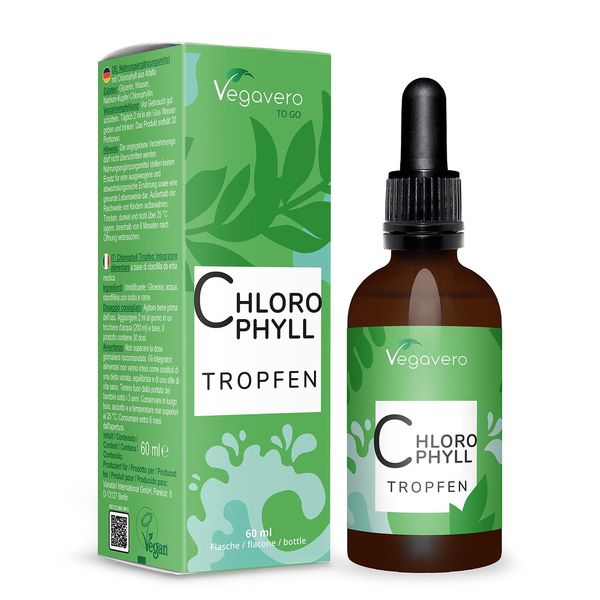 Vegavero Chlorophyll Liquid | 60ml | 300mg Sodium Copper Chlorophyllin | NO Additives, Lab-Tested | Made in UK | Vegan