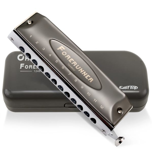 East Top Chromatic Harmonica Tonart C 12-Loch 48 Töne Professional Mundharmonika für professionelle Spieler, Anfänger, Studenten, Erwachsene,als bestes Geschenk