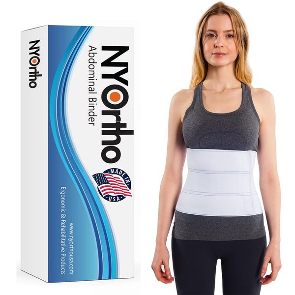 NYOrtho Abdominal Binder Lower Waist Support Belt - Compression Wrap for Men and Women MADE IN USA (90" - 105") 3 Panel - 9"