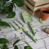 Fork and Trowel Garden Tool Set - William Morris Jasmine Design, Green