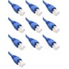 1 Ft (1ft) Cat6 Ethernet Network Patch Cable Blue RJ45 m/m (10 PACK)
