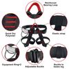 NewDoar Adjustable Thickness Climbing Harness,CE Certification Wider Half Body Harness for Rock Rappelling Fire Rescuing Tree Climbing Gear (Black)