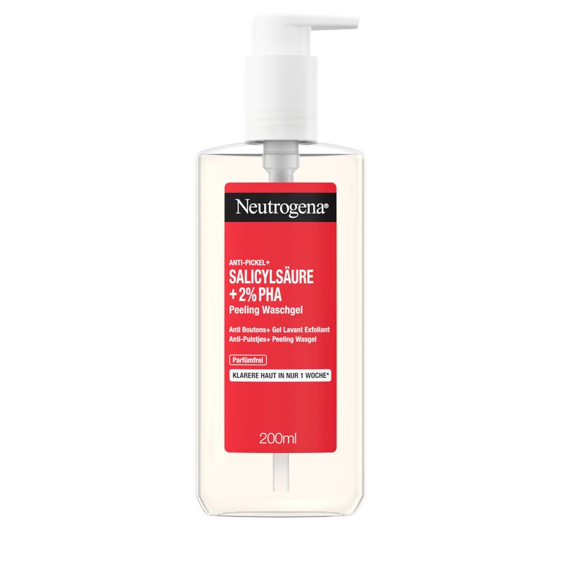 Neutrogena Anti-Pickel+ Tägliches Waschgel (200 ml), hautklärende Gesichtsreinigung mit reinigend...