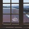 Small 100mm 'Campfire Pit ' Clear Static Window Cling Sticker/Decal (White) (WC00109968)