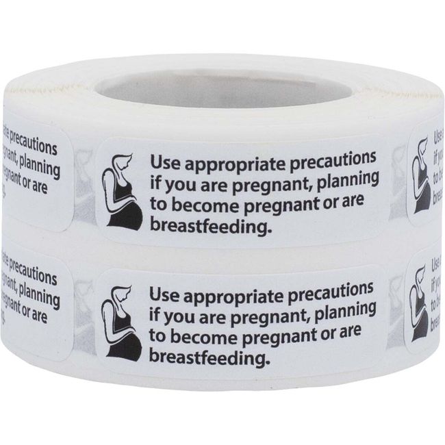 Healthcare Pregnant or Breastfeeding Precautions Labels | .5 x 1.5" - 500 Pack