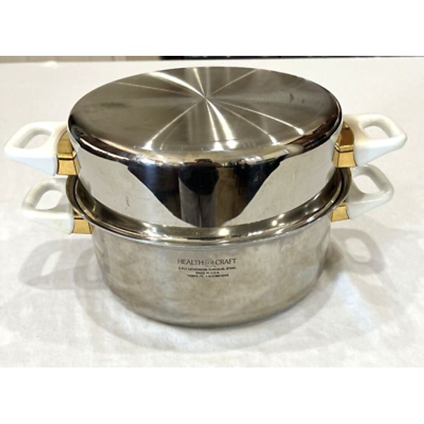 Health Craft 5 Ply Nicromium S. S. 3 pc Cookware Stock Pot with Lid and strainer