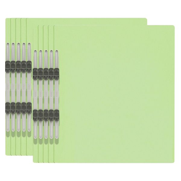 PLUS Flat Plastic File Binder, A4-S, green