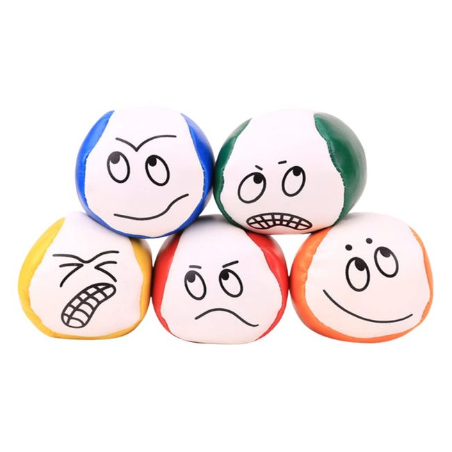 Charmoon Beanbag Set of 5 Colorful Juggling Balls Bean Bags Unique Funny Toys for Street Performing Practice Introduction (Red, Blue, Yellow, Green, Orange)