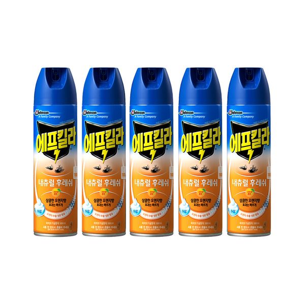 F Killa Aerosol Mosquito Repellent (Insecticide) Natural Fresh (Orange Flavor) 500ml 5pcs