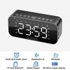 Wireless Bluetooth Digital Mirror LED Alarm Clock with Speaker MP3 Player Black