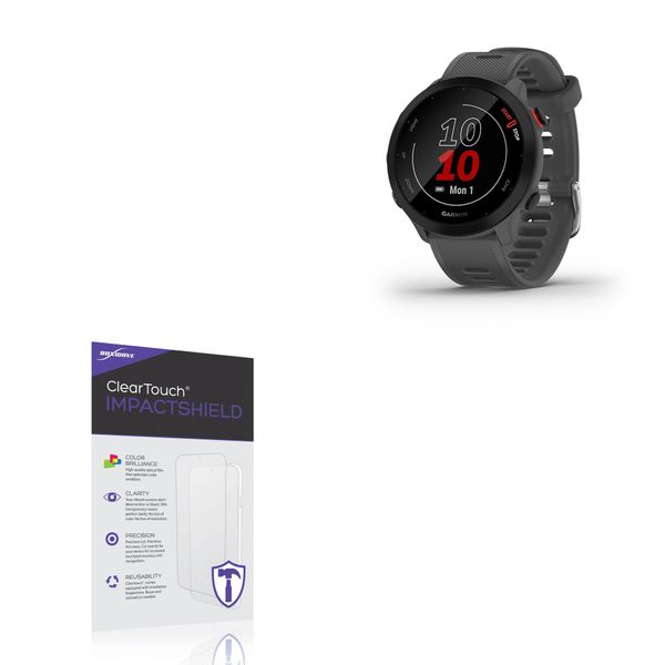 BoxWave Screen Protector Compatible with Garmin Forerunner 55 - ClearTouch ImpactShield (2-Pack), Impenetrable Screen Protector Flexible Film