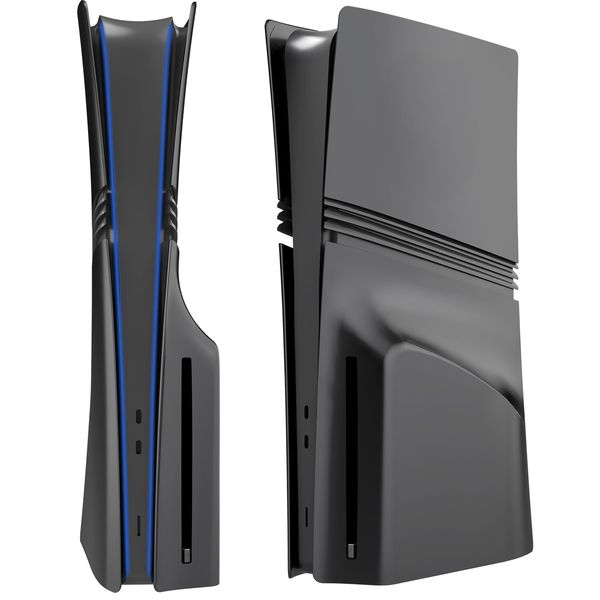 Suitable for PS5Pro digital distribution/optical drive version with replacement panel, ABS material with unique support and black minimalist style (optical drive version)