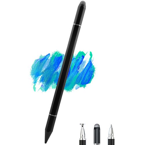 Stylus Pens for iPad, Luntak 3 in 1 Ballpoint Pen, Fiber Tip & Clear Disc Capacitive Stylus iPad Pencil for Apple iPhone/iPad Pro/Mini/Air/Android/Microsoft/Surface All Capacitive Touchscreen - Black