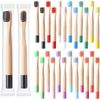 24 Pcs Kids Bamboo Toothbrushes Soft Bristle Toddler Toothbrush BPA Free Wooden Travel Toothbrushes for Kids Children Home Travel School Teeth Oral Dental Care, 5.7 Inches, Individually Wrapped