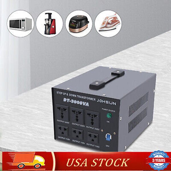 110V to 220V/220V to 110V Step Up/Down Voltage Converter Transformer 3000W 13.6A