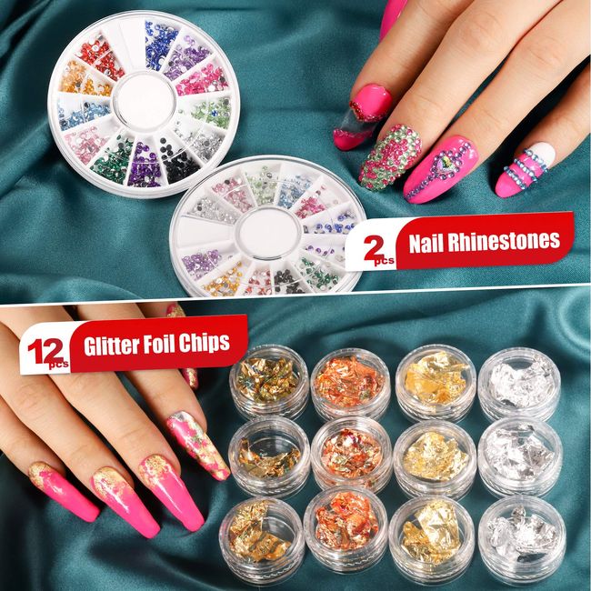  Teenitor Nail Art Kit for Beginners, Nail Art Supplies With  Nail Art Brushes, Nail Dotting Tools, Nail Art Stickers, Nail Art  Rhinestone, Nail Art Foil, Nail Art Tapes, Nail Accessories For