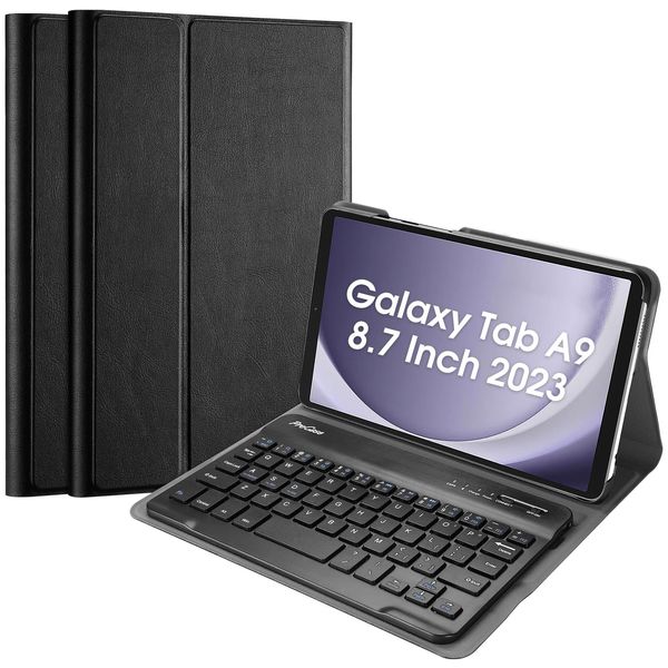 ProCase Keyboard Case for Galaxy Tab A9 8.7 Inch 2023, American Version PU Leather Magnetic Detachable Wireless Keyboard case for Galaxy Tab A9 8.7" SM-X110/X115/X117- Black