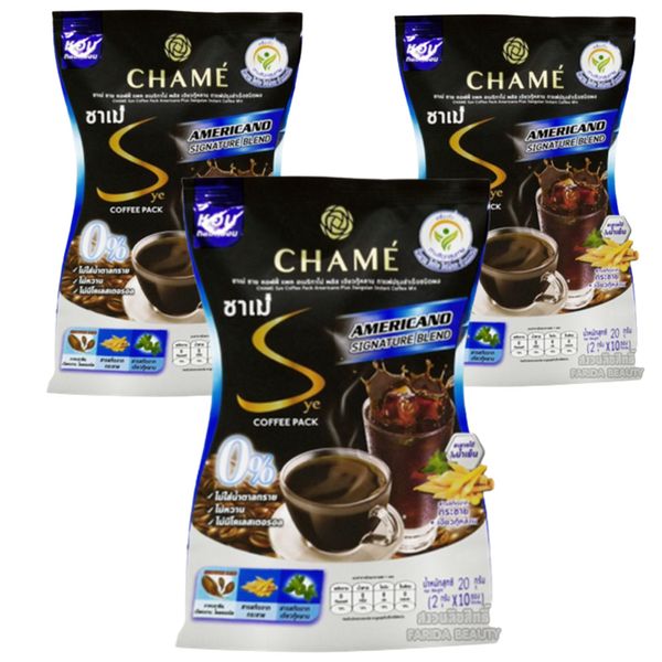 Coffee Americano CHAME Sye Thai Herbs Jiaogulan Weight Control Slim 10 Sachet x3