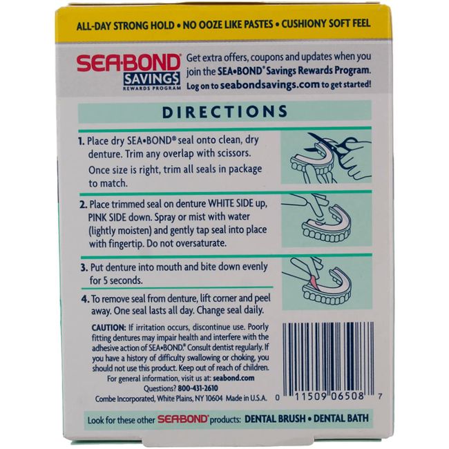 Sea Bond Denture Adhesive Wafers, Lowers, Fresh Mint - 30 lowers