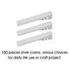 100 Pack Small Plain Flat Silver Duckbill Alligator Metal Hair Clips Crocodile Clips Hair Grips Pins Hairdressing Styling Sectioning Curl Clips Slides Barrettes Craft DIY Accessories for Women (45mm)