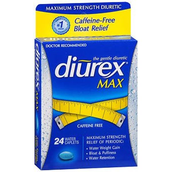 Diurex Max Water Caplets Caffeine Free - 24 Caplets, Pack of 3
