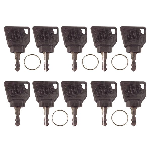 10 Pack Ignition Switch Starter Keys Replacement for JCB 3CX Digger Plant Excavator Loadall