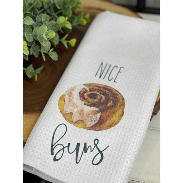 Nice Cinnamon Buns Weave Tea Towel