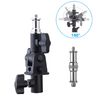 Youngerfoto Strobe Bracket, 2 Pack 180° Angle Adjustable, 1/4 and 3/8 Inch Screw Conversion, Flash Bracket, Stand, Umbrella, Studio Light and More (Black)
