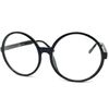 OVERSIZED EXAGGERATED RETRO Clear Lens EYE GLASSES X-Large Big Round Black Frame