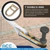 USA 2" x 12' Corner Ratchet Tent Strap w/D Ring & Twisted Snap Hook Event Canopy