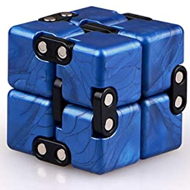 Bokefenuo QY 2x2 Infinity Cube Fidget Toy Great Stress and Anxiety Relief Hand Killing Time Transformation 2x2x2 Cube Sapphire Blue