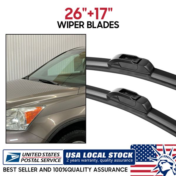 26"&17" Premium All-Season Wiper Blades Windshield Front Right&Left Replacement