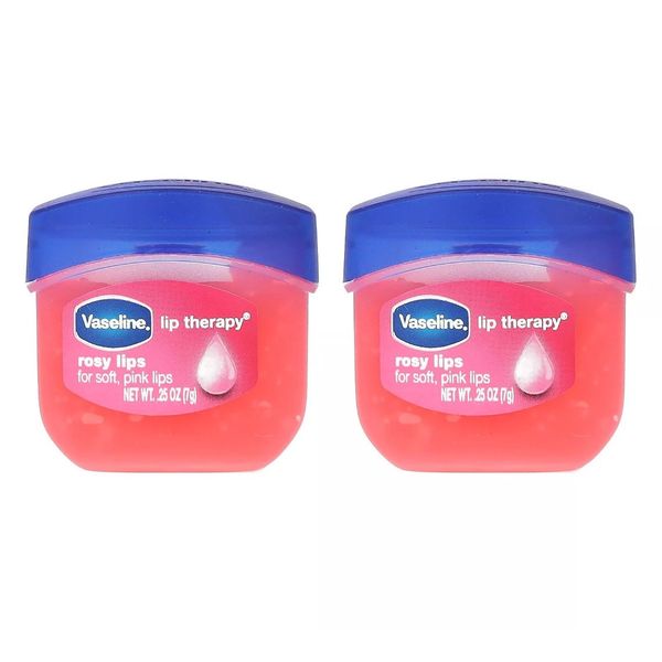 Vaseline Lip Therapy®, Rosy Lips, 2 Pack, 0.25 oz (7 g) Each