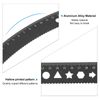 PATIKIL Triangular Ruler Set, 20cm Aluminum Metric Ruler, 45°60°Triangular Ruler and Protractor, 4 Packs, Black