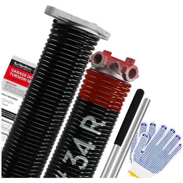 Pair of 1.75" Garage Door Torsion Springs Set Black Coated 0.225 x 1.75"x 34"