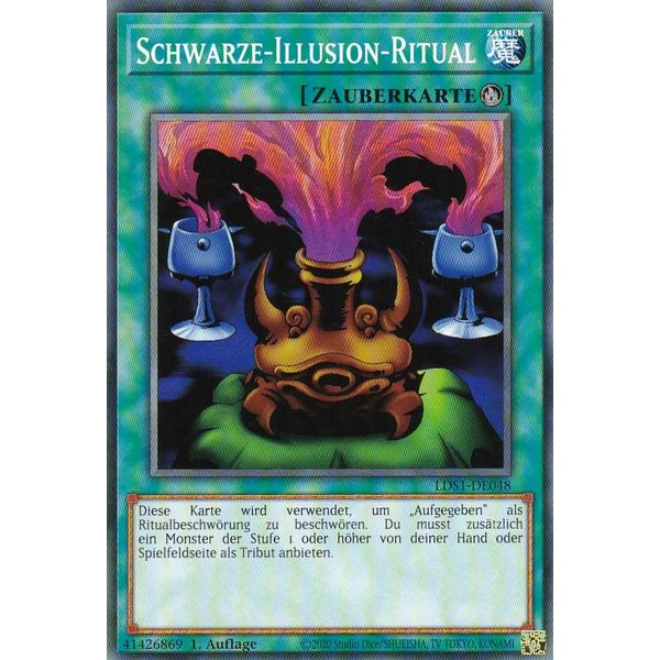 LDS1-DE048 - Schwarze – Illusion - Ritual - Common - 1. Auflage - Deutsch - Legendary Duelists: Season 1 - mit LMS Trading Fieldcenter-Karte Yugioh