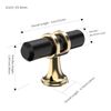 FURNIWARE Pack of 10 Cabinet Fittings Knobs, Drawer Knobs, Kitchen Door Knobs, Cabinet Hardware Knobs, Gold + Black