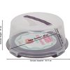 Dunya Plastic Cake Carrier. Clear Round or Rectangular Box Lockable Lid Cover. Soft Handle. BPA Free. (Prune)