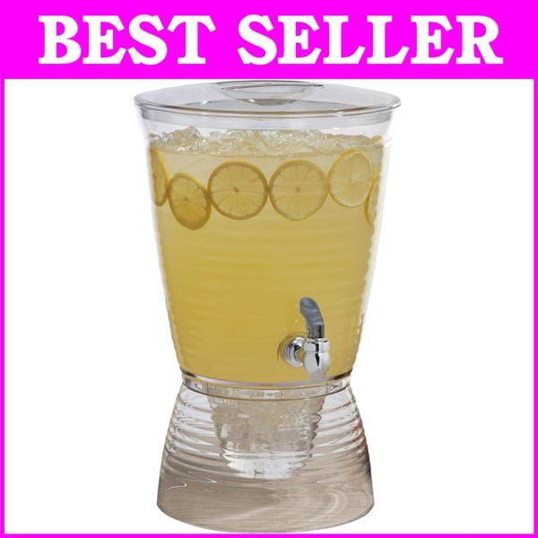 Modern 2.5 Gallon Drink Dispenser with Break-Resistant Design - BPA Free
