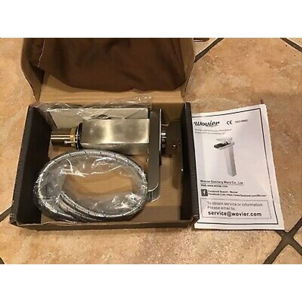 Wovier  Water Flow Brushed Nickel Waterfall Bathroom Sink Faucet ISO 9001 - New