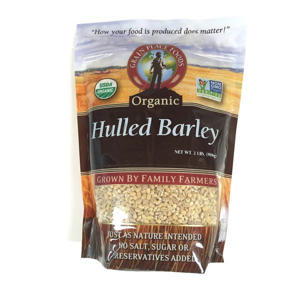 Grain Place Foods | Non-GMO Organic Hulled Barley | Made in the USA | 2 lb Bag