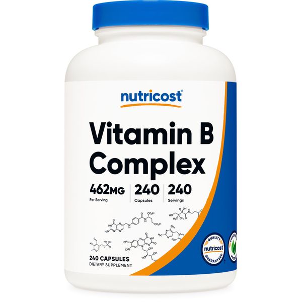 Nutricost Vitamin B Complex 462mg, 240 Capsules - with Vitamin C - Energy Complex