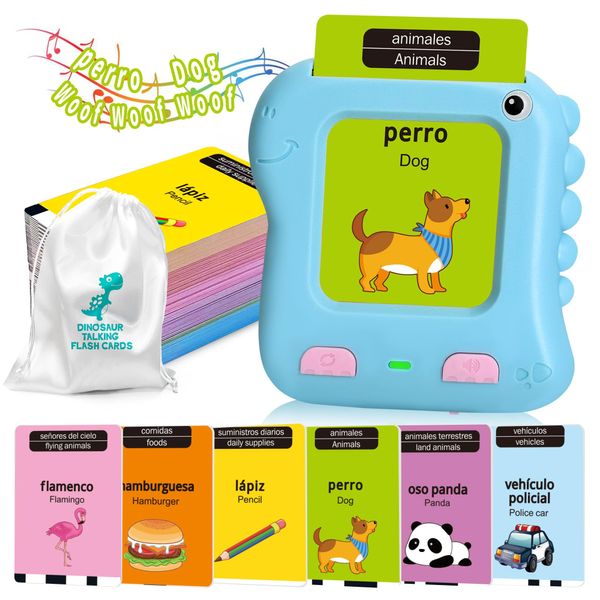 Toddler Bilingual Talking Flash Cards, 280 English & Spanish Sight Words,Kids Toddler Speech Therapy Toys for 2 3 4 5 Year Old Boys Girls,Preschool Learning Educational Toy Christmas Holiday Toy List