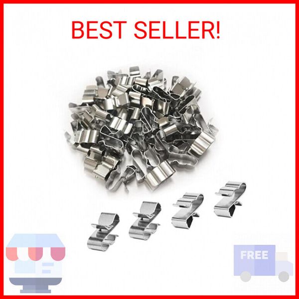 50 Pcs Trailer Frame Wire Clips Stainless Steel Metal Cable Clip 22.5 mm Solar P