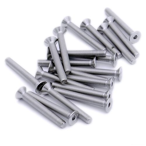 M4 (4mm x 25mm) Hex Socket Countersunk Machine Screw (Bolt) - Stainless Steel (A2) (Pack of 20)